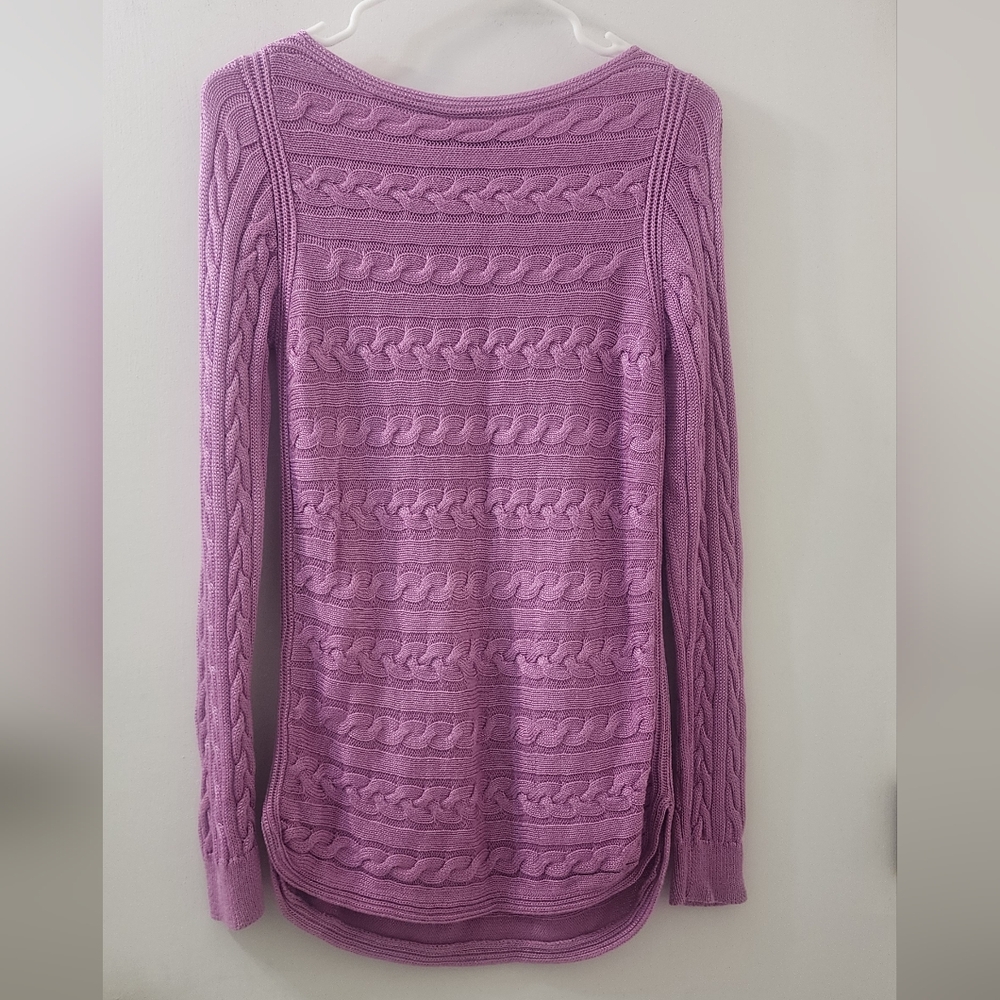 Women's Purple Cable Knit Sweater‎
